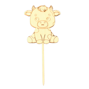 Wooden cake topper, Cow