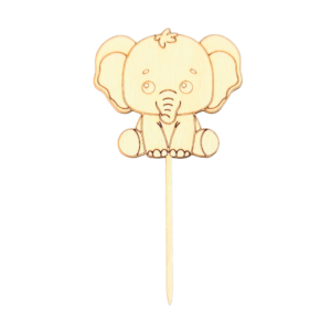 Wooden cake topper, Elephant