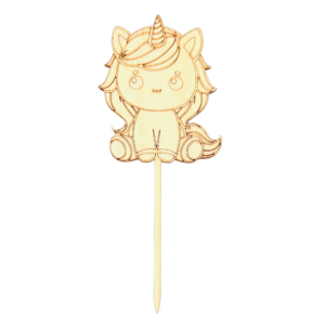 Wooden cake topper, Unicorn