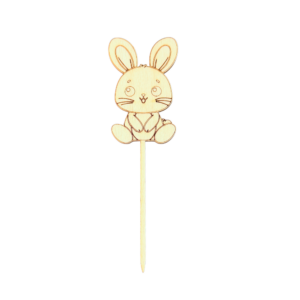 Wooden cake topper, rabbit