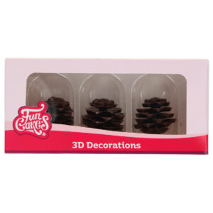 FunCakes Chocolate Decorations 3D Pine Cones pk/3