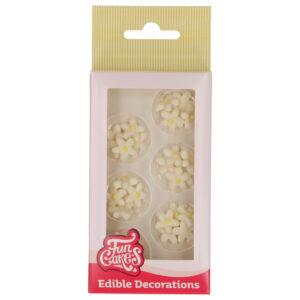 FunCakes Fondant Decorations Chrysanthemum White/Yellow set/30