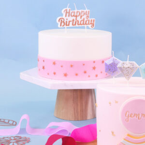 PME Candle Topper Happy Birthday Rose Gold