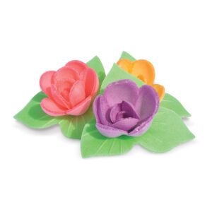ScrapCooking Wafer Decoration Mini Rose & Leaf set/6