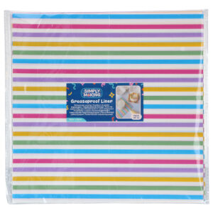 Simply Making Bento Box Liner Rainbow Stripes 25x25cm pk/50