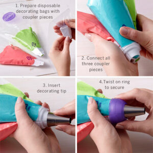 Wilton ColorSwirl Tri-Color Coupler Decorating set/9
