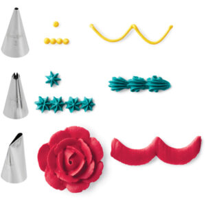 Wilton Decorating Tip #3, #18, #104, Coupler set/4