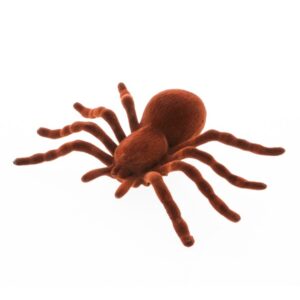 BROWN FLOCKED SPIDER 18CM