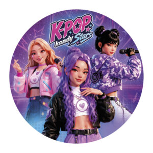 Syötävä kakkukuva, K-Pop Kandy Stars II (vohveli) 20cm
