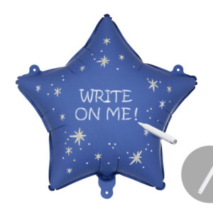 Foil balloon Star with marker, 51 cm, navy blue