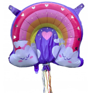 Inflatable pull string pinata, Rainbow