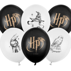 Strong balloons Harry Potter with print, white and black